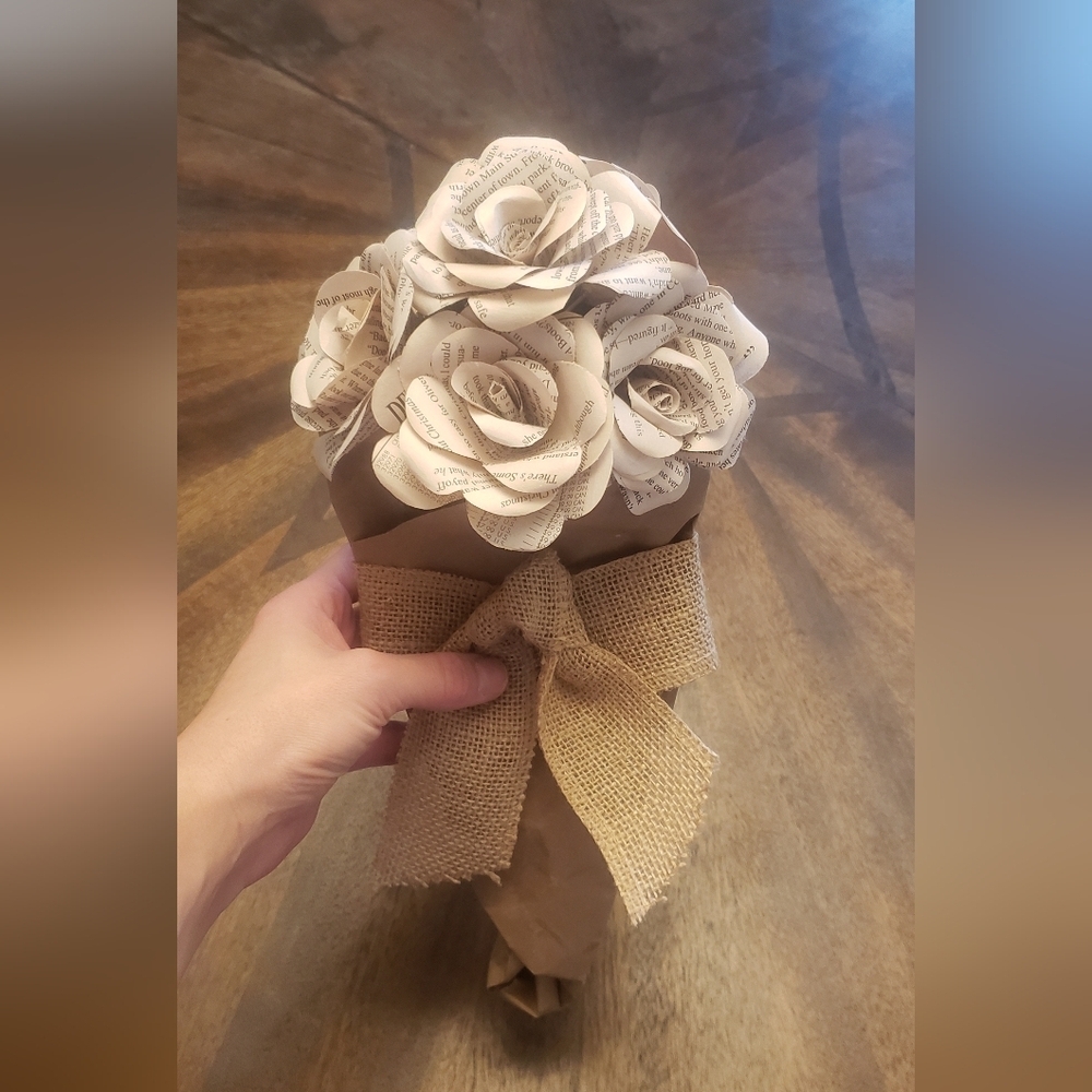 CustomOrder Listing!!!Hand Crafted UpcycledBook Page  Flowers Half Dozen 💐 - Picture 6 of 8